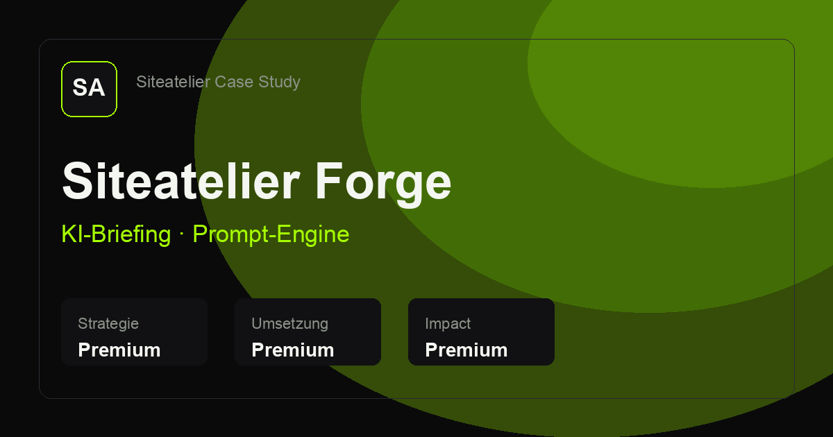 Siteatelier Forge — Case Study
